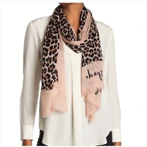 Kate Spade New York Leopard Print Lightweight Oblong Scarf NWT